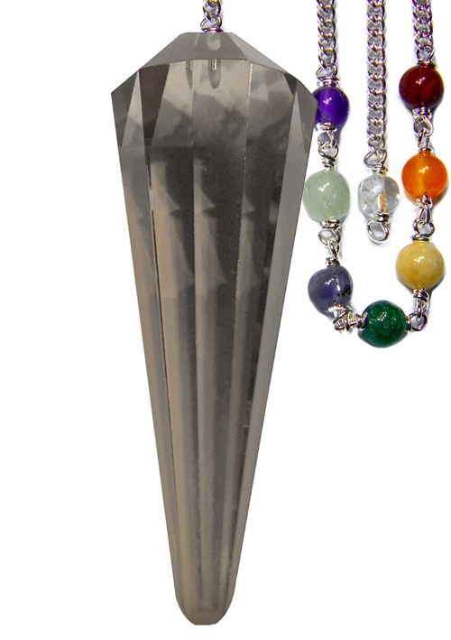 Smokey Quartz Facetted Chakra Pendulum for Grounding and Security