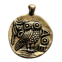 Athena Gold Goddess Coin Pendant at Starlinks Wholesale