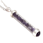 Amethyst Gem Power Vial Pendant for Healing