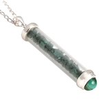 Malachite Gem Power Vial Pendant for Travel Protection