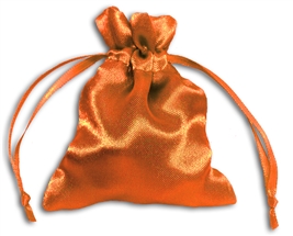 Orange Satin Pouch