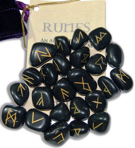 Black Agate Gemstone Runes