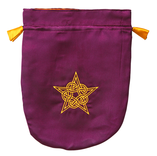 Purple Satin Celtic Pentagram Tarot Bag