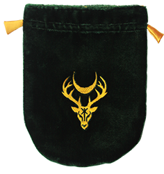 Green Velvet Moon Stag Tarot Bag