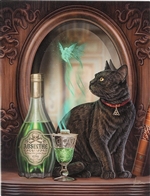 Absinthe Black Cat Canvas Art Print - Lisa Parker
