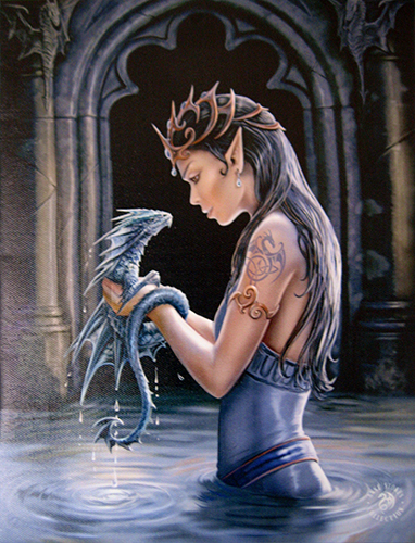 Water Dragon Canvas Art Print by Anne Stokes