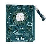 The Sun Green Velvet Zippered Tarot Card Bag