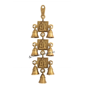 Decorative Radha Krishna 3 Steps Hanging Bell - made available by Celebrate Festival Inc