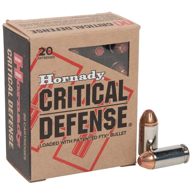 .40 S&W / 165gr / FTXÂ® Critical DefenseÂ® / Hornady / 20 Rds