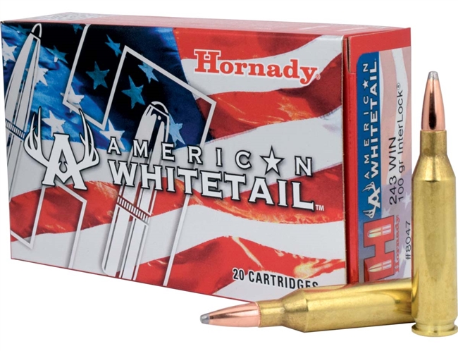 .243 WIN / 100 GR AMERICAN WHITETAIL INTER-LOCKÂ® 8047 / 20 RDS / HORNADY **NO LIMITS**