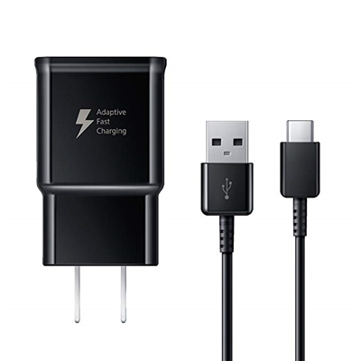 Samsung Genuine Fast Charge USB-C 15W Wall Charger - Black- Galaxy Note8, Galaxy S8, and Note 9 Galaxy S8+ Inbox Replacement - Retail Packaging