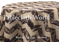 Brown Burlap Zig Zag Tablecloth