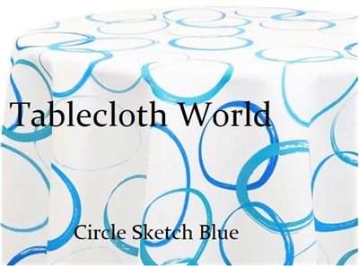 Circle Sketch Blue Custom Print Tablecloths