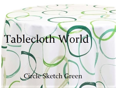 Circle Sketch Green Custom Print Tablecloths