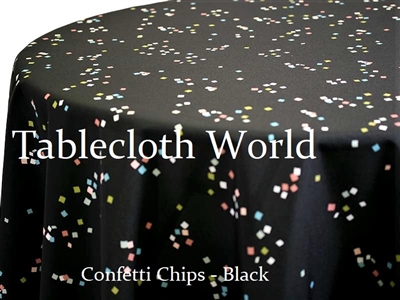 Confetti Chips Black Custom Print Tablecloths