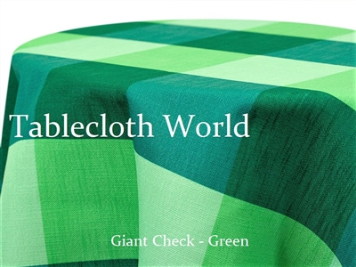 Giant Check Green Custom Print Tablecloth