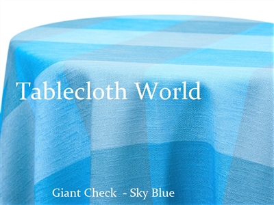 Giant Check Sky Custom Print Tablecloth