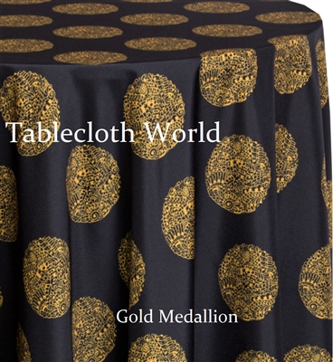 Gold Medallion Custom Print Tablecloths