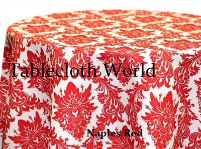 Naples Damask Red Print Tablecloths
