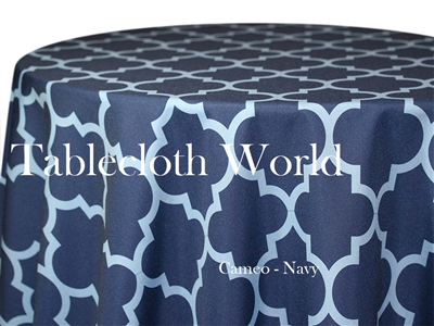 Cameo Navy Custom Print Tablecloths