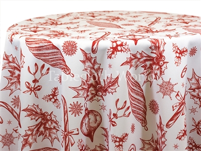Christmas Dreams Red Print Tablecloths