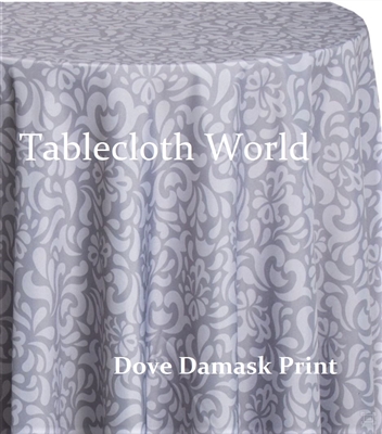 Dove Damask Custom Print Tablecloths