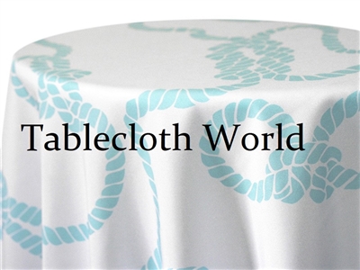 Nautical Knot Light Blue White Print Tablecloths