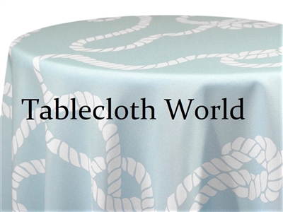 Nautical Knot White on Blue Print Tablecloths