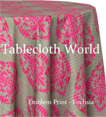 Emblem Fuchsia Custom Print Tablecloths
