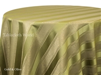 Escalator Stripe Gold & Olive Tablecloths