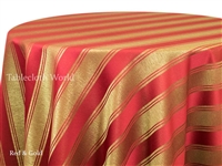 Escalator Stripe Red & Gold Tablecloths