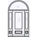 Sonnet 6-8 2/3 Arch Lite Single, 2 Sidelights and Half Round Transom
