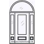 Queen Anne 6-8 Center Arch Single, 2 Sidelights and Half Round Transom