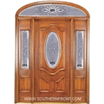 Queen Anne 6-8 Deluxe Half Oval Single, 2 Sidelights and Elliptical Transom
