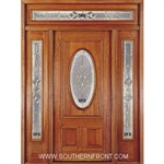 Queen Anne 6-8 Half Oval Single, 2 Sidelights and Rectangular Transom