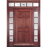 Solid 6-8 MC10AP 6 Panel Single, 2 TDL Sidelights and a TDL Rectangular Transom