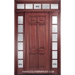 Solid MC810AP 8-0 6 Panel Single, 2 Sidelights and Rectangular Transom