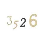  6" Solid Brass House Number Bright Brass