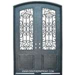 9 Ft Dellatorri 3/4 Lite Arch Top Double Doors