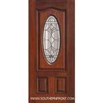 Versailles Fiberglass 1/2 lite Mahogany Single and 2 Sidelights