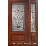 Courtlandt 3/4 Lite Cherry 1 Panel Single and 1 Sidelight