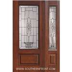 Versailles 3/4 Lite Cherry 1 Panel Single and 1 Sidelight