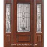 Versailles 3/4 Lite Cherry 1 Panel Single and 2 Sidelights