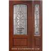 Courtlandt Arch Lite Cherry 1 Panel Single and 1 Sidelight