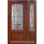 Courtlandt Arch Lite Cherry 1 Panel Single and 1 Sidelight