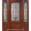 Courtlandt Arch Lite Cherry 1 Panel Single and 2 Sidelights