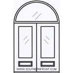 Courtlandt Arch Lite Cherry V Grooved Double and Half Round Transom