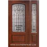 Palmetto Arch Lite Cherry 1 Panel Single and 1 Sidelight