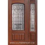 Palmetto Arch Lite Cherry V Grooved Single and 1 Sidelight