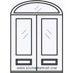 Versailles Arch Lite Cherry 1 Panel Double and Elliptical Transom